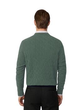 Hackett Punto Lw Cable Crew Seagrass Green