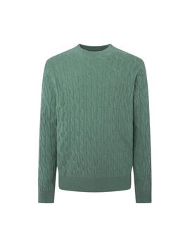 Hackett Punto Lw Cable Crew Seagrass Green