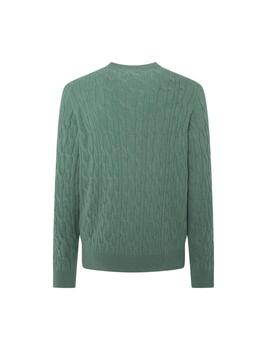 Hackett Punto Lw Cable Crew Seagrass Green