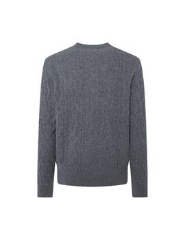 Hackett Punto Lw Cable Crew Granite Grey