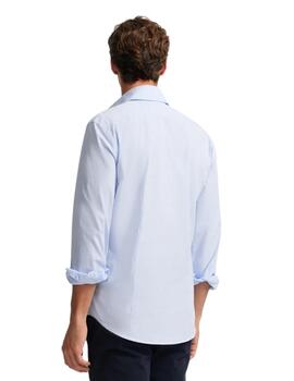 Silbon Camisa Sport Cutaway Cuadritos Celeste