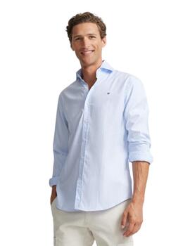 Silbon Camisa Sport Cutaway Raya Ancha Celeste