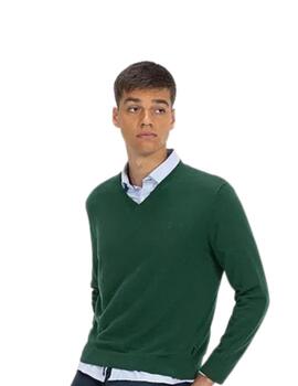 El Pulpo Jersey Cuello Pico Mezcla Logo Verde Bote