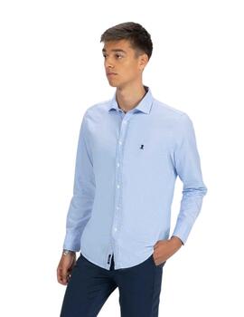 El Pulpo Camisa Pata De Gallo Oxford Azul Celeste