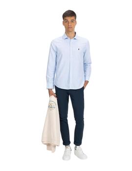 El Pulpo Camisa Raya Ancha Kenai Oxford Azul Capri