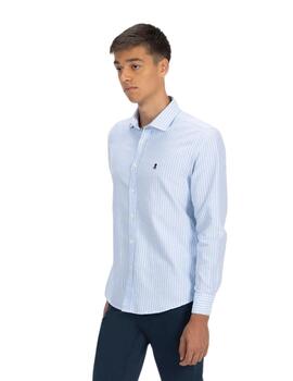 El Pulpo Camisa Raya Ancha Kenai Oxford Azul Capri