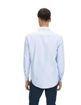 El Pulpo Camisa Raya Ancha Kenai Oxford Azul Capri