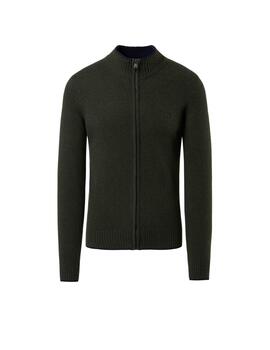 North Sails Full Zip 7Gg Knitwear  Forest Green