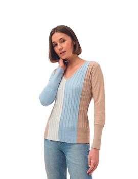 Leo & Ugo Top Sky Blue/Beige