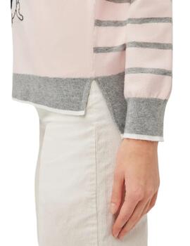 Leo & Ugo Top Light Pink/Mel Grey