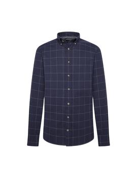 Hackett Camisa Flannel Windowpane Navy