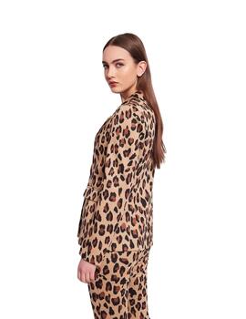 Gaudi Giacca Monopetto Color  Animalier Tan-Black