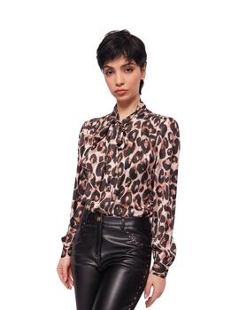 Gaudi Camicia M/L Color  Animalier Macad.Brun