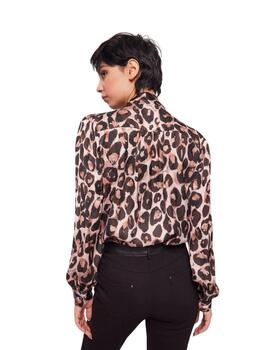 Gaudi Camicia M/L Color  Animalier Macad.Brun