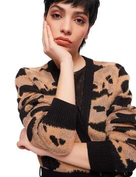 Gaudi Cardigan M/L Color  Animalier Tan-Black-