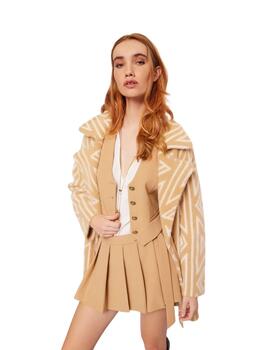 Gaudi Cappotto In Maglia Jacquard M-L Color  Sand-