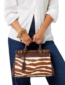 Guess Bolso Sestri Luxury Satchel Zebra