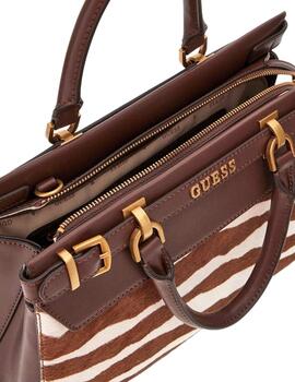 Guess Bolso Sestri Luxury Satchel Zebra