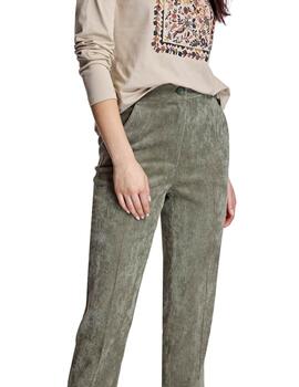 Alba Conde Pantalon Verde Seco