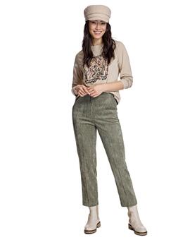 Alba Conde Pantalon Verde Seco