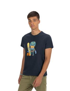 El Pulpo Camiseta Estampado Elpulpo Snowboard Azul