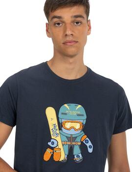 El Pulpo Camiseta Estampado Elpulpo Snowboard Azul