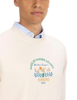 El Pulpo Sudadera Bordado Nature Lovers Blanco Rot