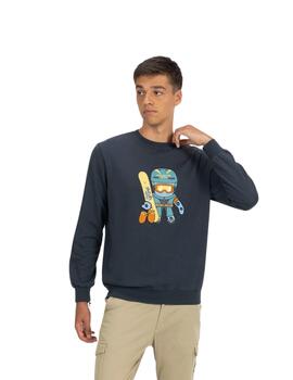 El Pulpo Sudadera Estampado Elpulpo Snowboard Azul