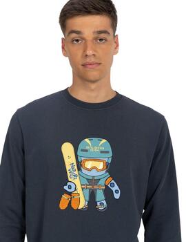 El Pulpo Sudadera Estampado Elpulpo Snowboard Azul