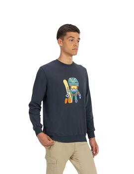 El Pulpo Sudadera Estampado Elpulpo Snowboard Azul