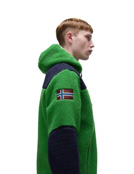 Napapijri Sudadera YUPIK FZ 3 GREEN KELLY