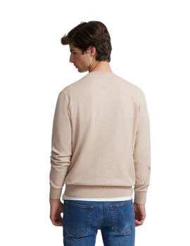 Silbon Jersey Liso Cuello Redondo Beige