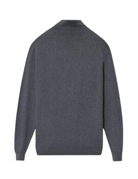 Silbon Jersey Liso Cuello Vuelto Gris Medio