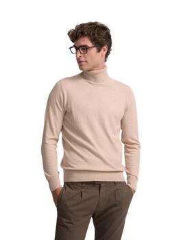 Silbon Jersey Liso Cuello Vuelto Beige