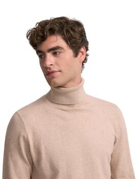 Silbon Jersey Liso Cuello Vuelto Beige