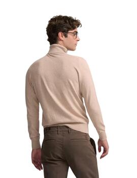 Silbon Jersey Liso Cuello Vuelto Beige