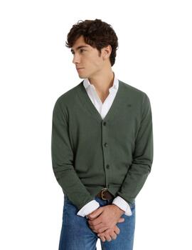 Sibon Cardigan Clasico Liso Verde