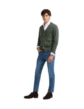 Sibon Cardigan Clasico Liso Verde