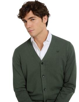 Sibon Cardigan Clasico Liso Verde