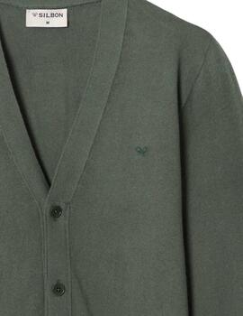 Sibon Cardigan Clasico Liso Verde