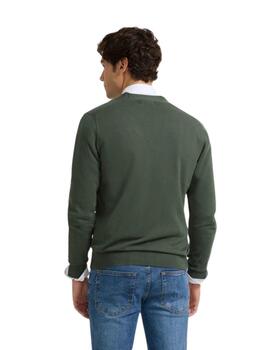 Sibon Cardigan Clasico Liso Verde