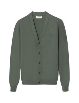 Sibon Cardigan Clasico Liso Verde