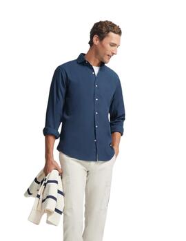 Silbon Camisa Sport Lisa Micropique Azul Marino