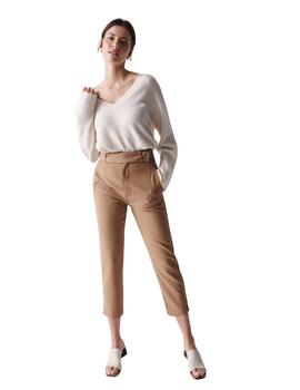 Salsa Pantalón Chino Cropped Slim Beige