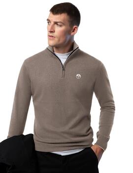 North Sails Half Zip 12Gg Knitwear  Fossil Melange