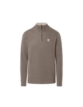 North Sails Half Zip 12Gg Knitwear  Fossil Melange