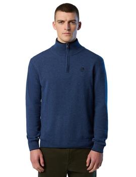 North Sails Half Zip 12Gg Knitwear  China Blue Mel