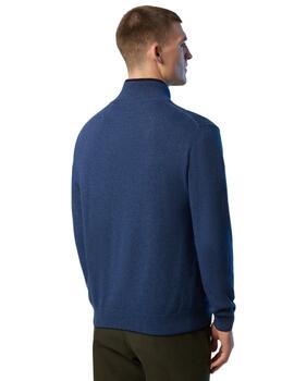 North Sails Half Zip 12Gg Knitwear  China Blue Mel