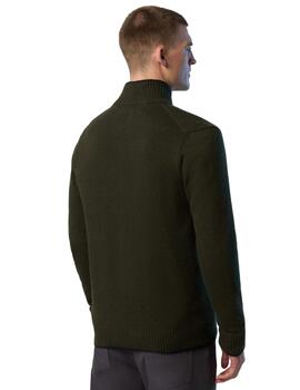 North Sails Full Zip 7Gg Knitwear  Forest Green