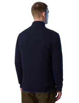 North Sails Full Zip 7Gg Knitwear  Navy Blue